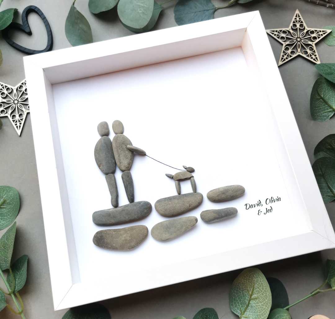 Pebble art hotsell couple with dog